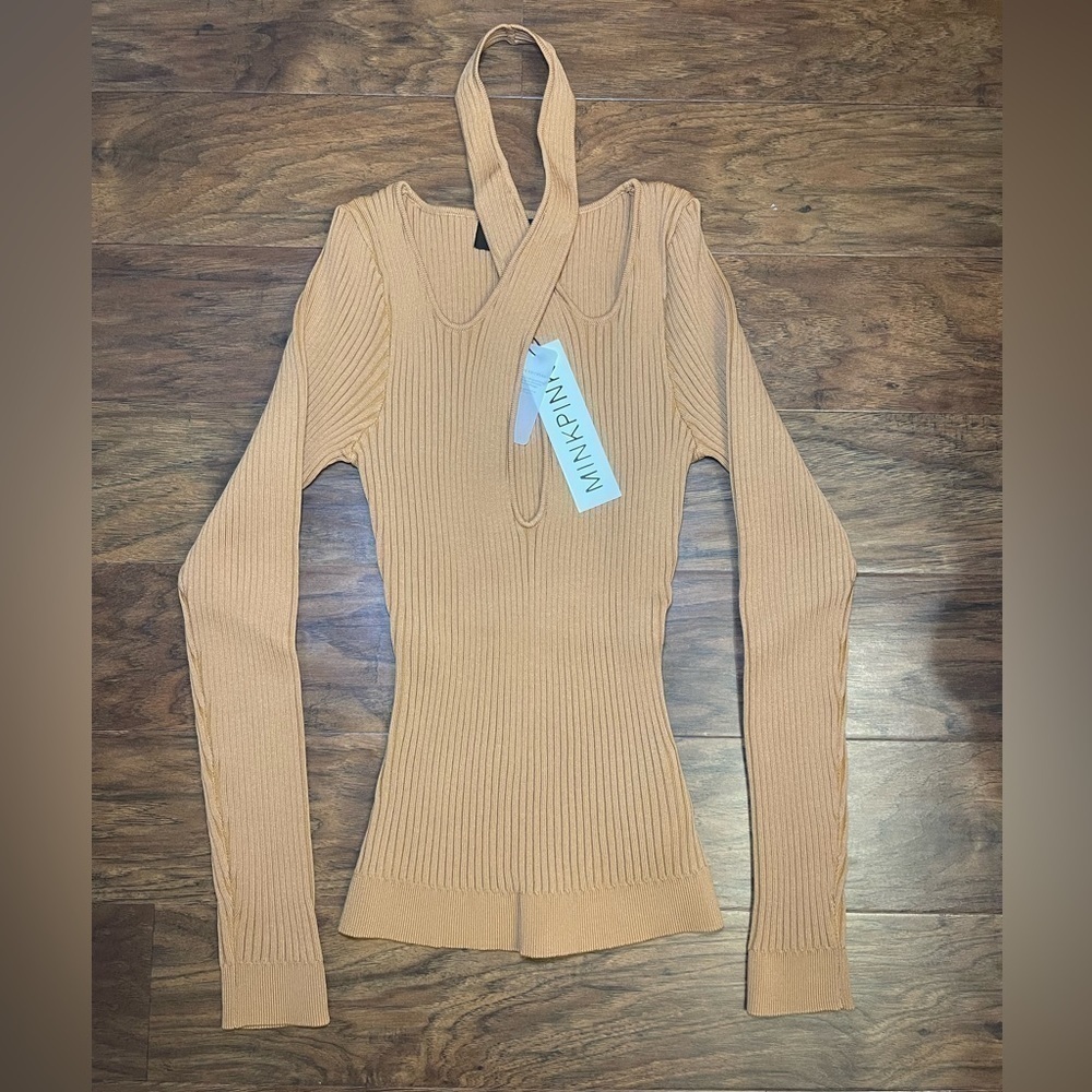 NWT Mink Pink Gianna Knit Top Size M